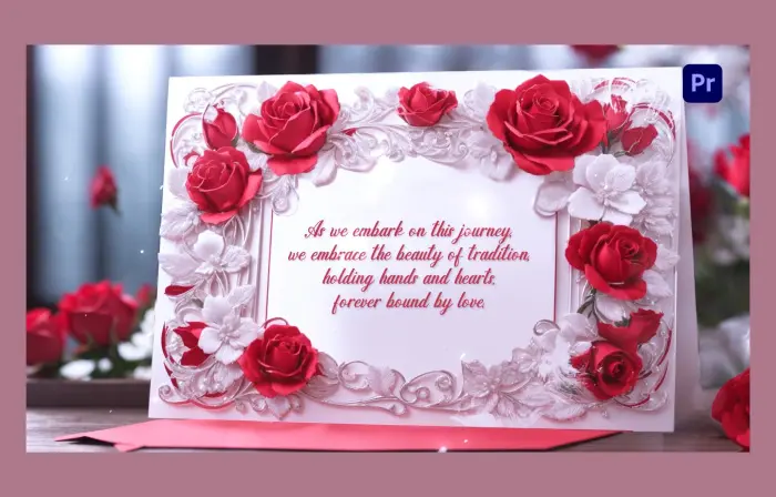 Red Rose 3D Flower Frame Wedding Invitation Slideshow